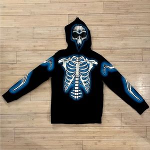 Tony Hawk Zip-up Glow in the Dark Skeleton Graphic Hoodie